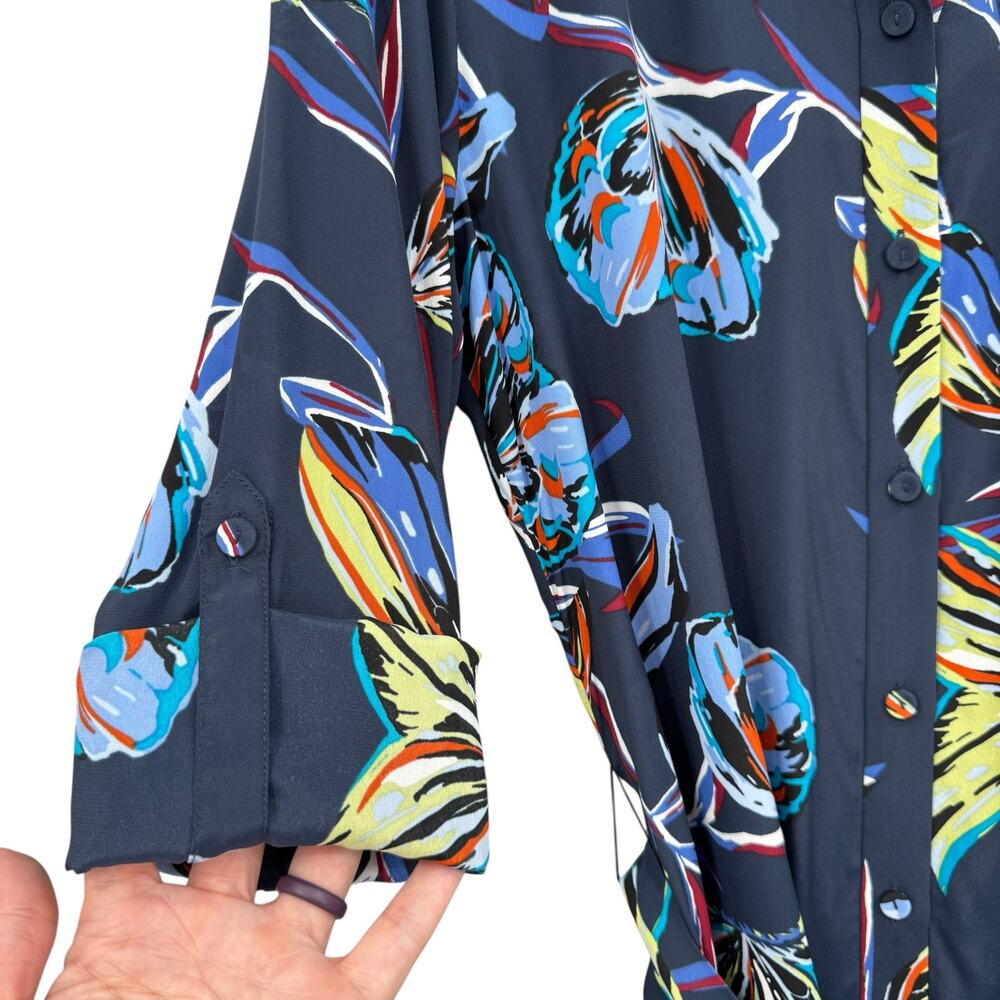 Diane von Furstenberg NWT Navy Prita Abstract Butterfly Print Silk Blend Dress - Picture 10 of 12